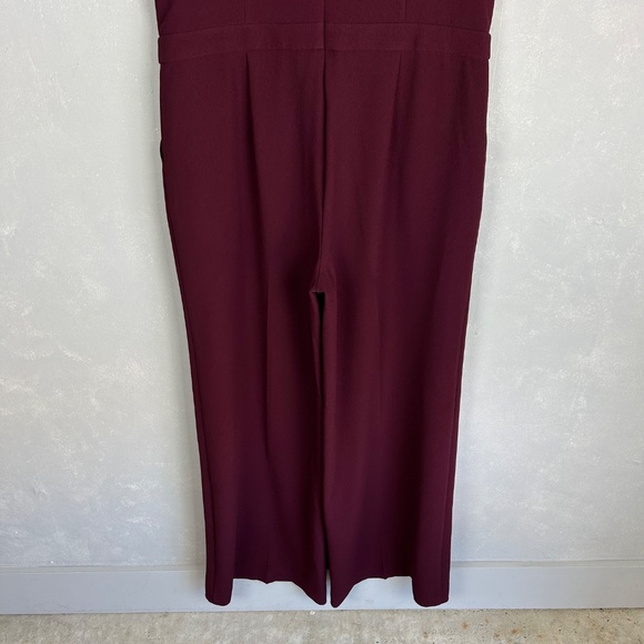 Trina Turk size 14 jumpsuit burgundy sequin collar wide leg sleeveless NEW - Picture 10 of 16